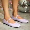 thumbnail image 4 of Ruitaoo Women's Mary Jane Flats Shoes - Lightweight Soft Square Toe Slip On Work Flats Flexible Business, Walking, Daily Purple 40, 4 of 5