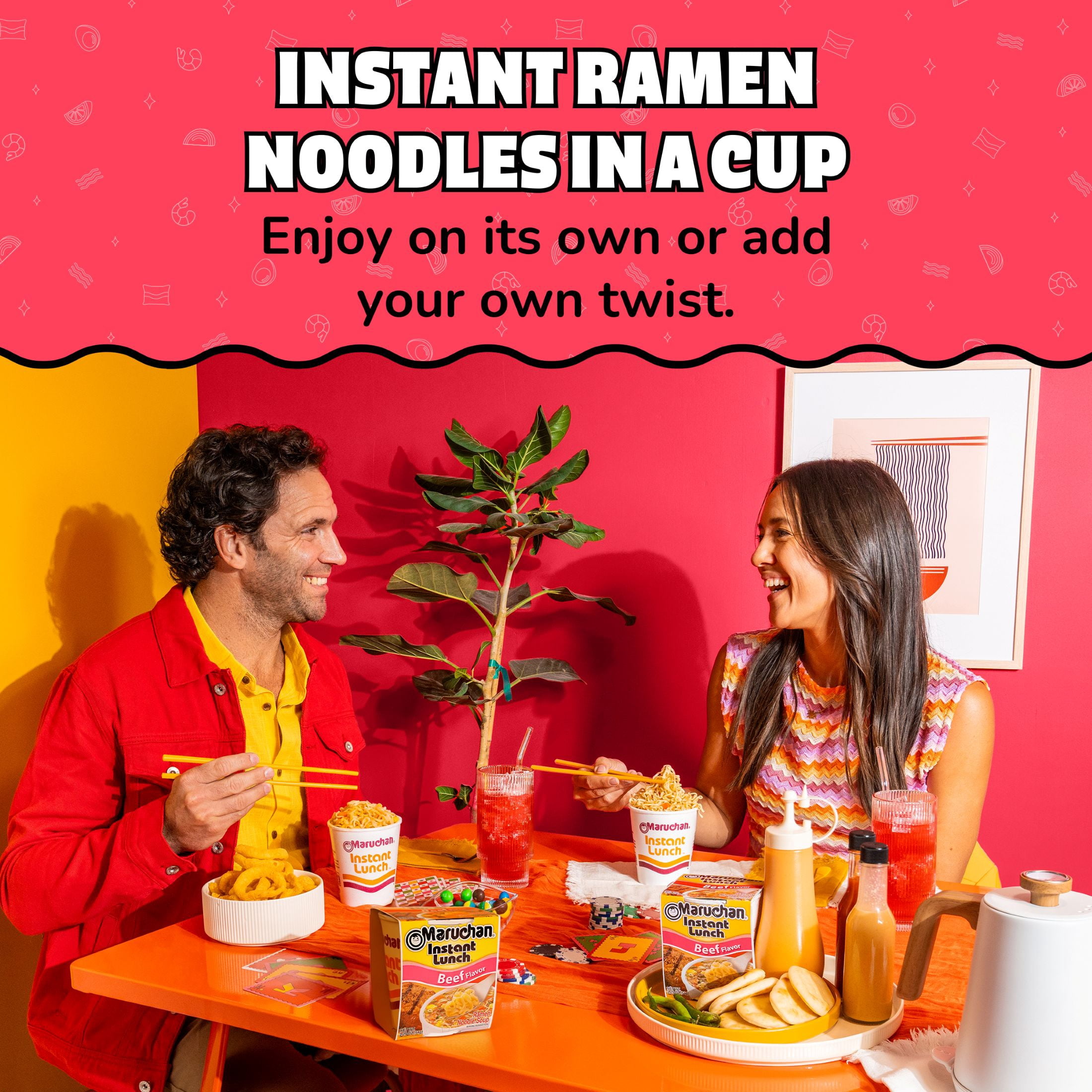 Maruchan Instant Lunch Ramen Noodles, Beef Flavor, 2.25 oz Cup