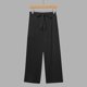 thumbnail image 4 of Negocios Pantalones Casuales para las Mujeres Más Talla Alta Cintura Pierna Recta Trabajo Capris, Corbata Delantera con Bolsillos, Poliéster Oficina Y Uso Diario, 4 of 8