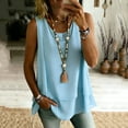 thumbnail image 2 of Babysbule Women's Sleeveless Round Neck Double Layer Tank Top Asymmetrical Hem Loose Fit Casual Summer Blouse for Women, 2 of 8