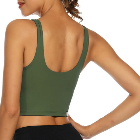 

DxhmoneyHX High Support Strappy Sports Bras for Women Longline Lightweight Criss Cross Back Yoga Running Workout Bra Crop Tops