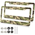 thumbnail image 2 of GZHJMY Camouflage Birds License Plate Frames Set of 2, Universal Aluminum License Plate Holders 2 Holes Car Tag Frames Automotive Exterior Accessories with Screw Caps Decorative, 2 of 7