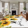 thumbnail image 2 of Area Rug 72×108in, Watercolor Farm Sunflowers Bee Floor Carpet Living Room Rug, Spring Country Floral Non-Slip Welcome Mat Indoor Rugs for Bedroom Dining Room, 2 of 9