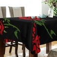 thumbnail image 3 of GZHJMY Rose Flower Tablecloth, Rectangle Waterproof Washable Polyester Table Cover for Picnic Dinner Holiday Party Decor, 60 x 108 Inch, 3 of 7