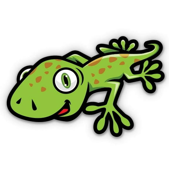 Green Gecko Lizard - 3" Vinyl Sticker - For Car Laptop Water Bottle Phone - Waterproof Decal