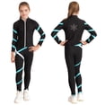thumbnail image 2 of renvena Kids Ice Skating Jacket with Figure Skating Leggings Girls Zipper Outwear and Dance Pants Set Size 6-16 Blue Green 14, 2 of 7
