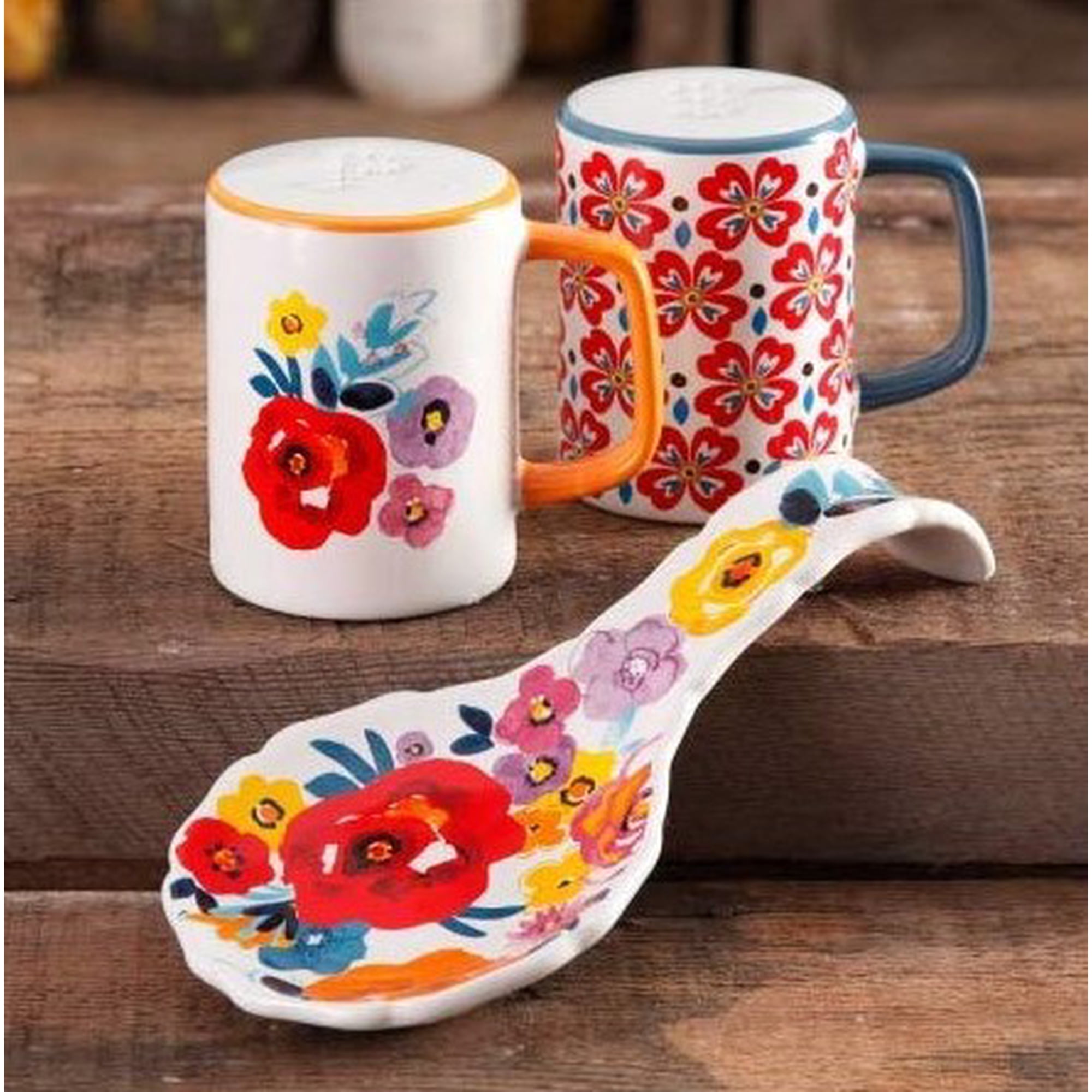 The Pioneer Woman Stoneware Flea Market Spoon Rest and Salt & Pepper