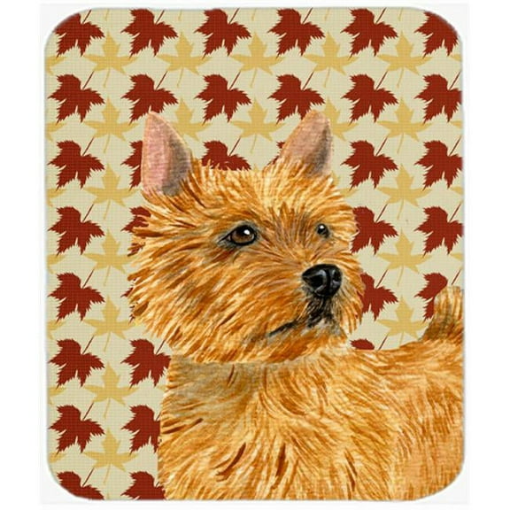 Norwich Terrier Fall Leaves Portrait Mouse Pad, Hot Pad Or Trivet