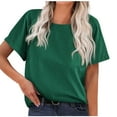 thumbnail image 1 of Birdeem Mode Femmes Été Col Rond Uni Manches Courtes Aguichant Haut Blouse, 1 of 6