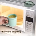 thumbnail image 2 of 4PCS Microwave Soup Mugs, 13.5oz Meal Prep Containers with Handles and Lids, Plastic Reusable Soup Cups, Food Jars for Heating and Storage, Blue and Green, 2 of 5