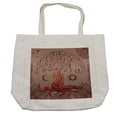 thumbnail image 1 of Ethnic Shopping Bag, Vintage Tree of Life Sun and Moon Elf on Branches Enchanted, Eco-Friendly Reusable Bag for Groceries Beach and More, 15.5" X 14.5", Cream, by Ambesonne, 1 of 2