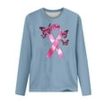 thumbnail image 3 of purcolt Breast Cancer Awareness Shirt Long Sleeve Shirt Pink Ribbon Print Graphic Shirts Breast Cancer Gifts for Woman, 3 of 4