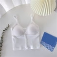 thumbnail image 2 of WZXFASHION Tank With Built In Bra Womens Tank Tops Adjustable Strap Stretch Cotton Camisole With Built In Padded Shelf Bra Intimates White One Size, 2 of 4