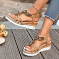thumbnail image 4 of Mepaouo Bohemian Wedge Sandals for Women Wide Width Platform Orthopedic Dressy 2025 Summer Beach Shoes, 4 of 8
