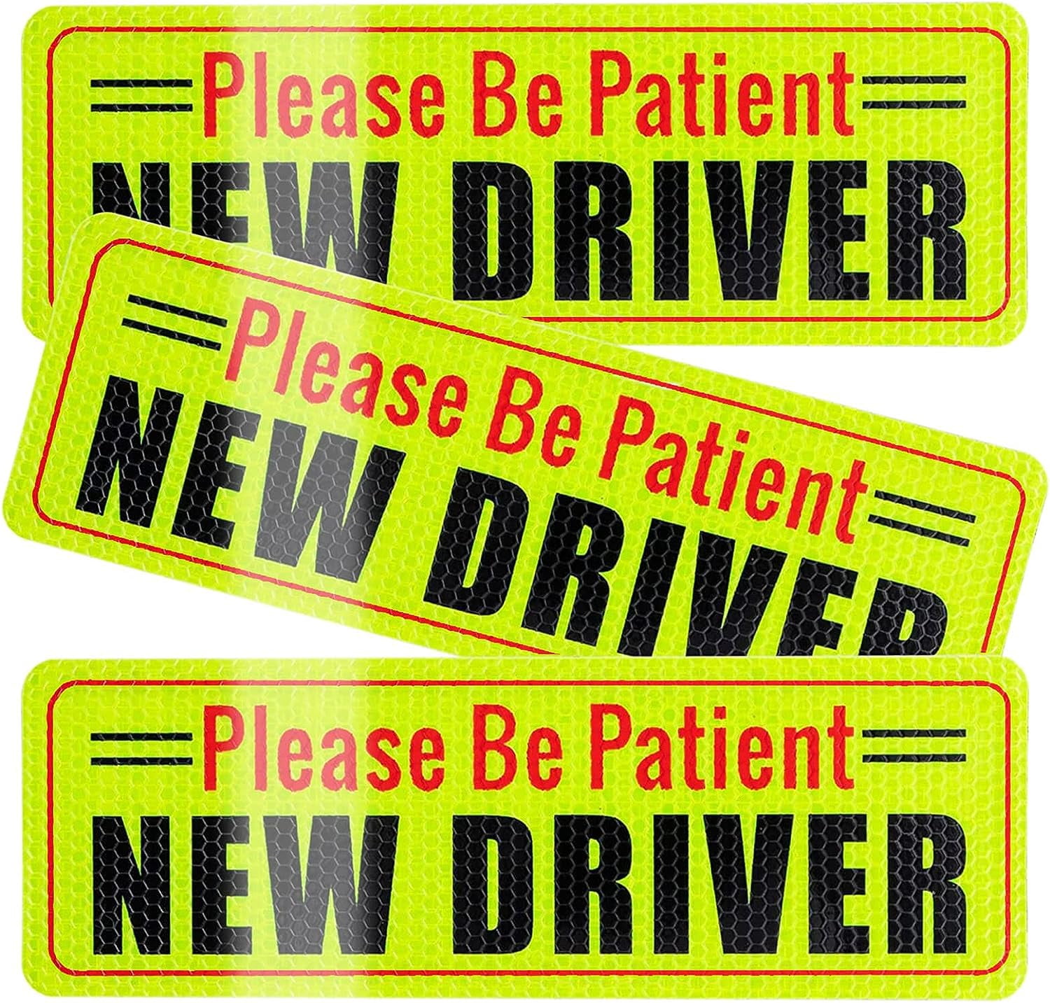 Novice Sticker New Driver Magnet for Car, 3Pcs Magnetic Reflective Novice Driver ...