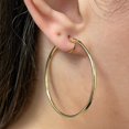 thumbnail image 4 of Italian 14k Yellow Gold High Polish 2mm 1.75" Diameter Round Hoop Earrings 2.5g, 4 of 5