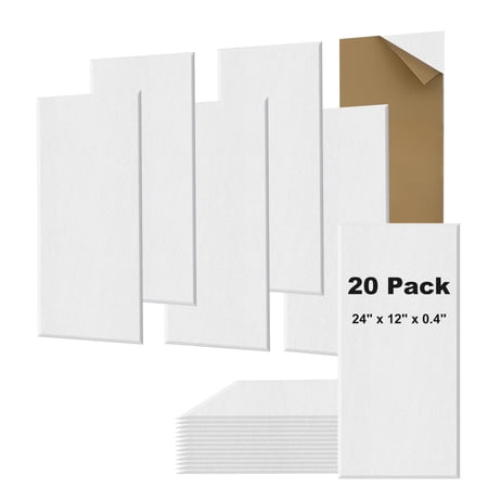 CHARMEEZ Acoustic Panels Self Adhesive Sound Absorbing Panel for Studio, High Density Sound Panels Acoustical Treatments Wall Tiles For Home Office Gaming Room 24" x 12" x 0.4"