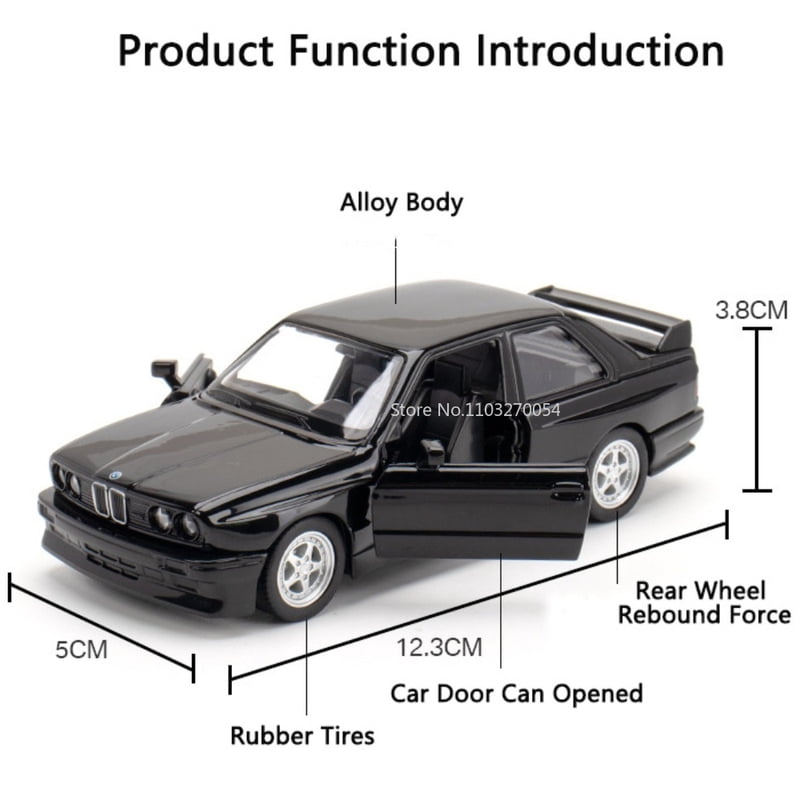 Scale 1/36 BMW M3 Alloy Model Toys Die Casting Alloy Model Door Can Be Opened Pull Back Toys Decorations Birthday Gift for Boy