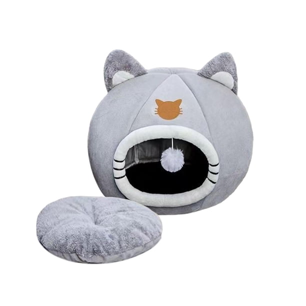 Cama nido semicerrada para perros y gatos, para gatos de interior, tienda de campaña autocalentable para gatos, cueva para SG