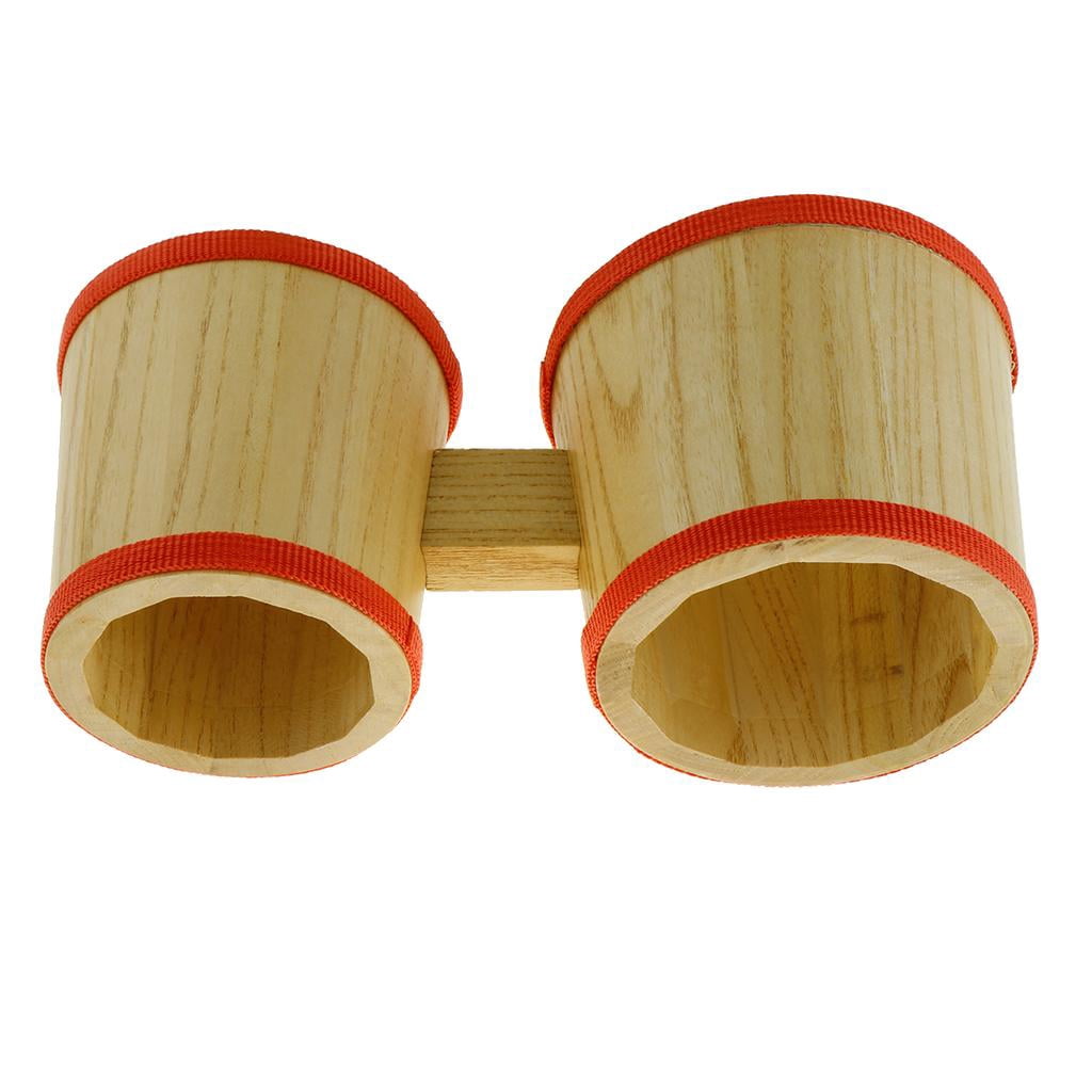LeeQinersw Polished Wood Bongo Drum Dia. 4inch 5inch Mini Percussion Instrument with Drum