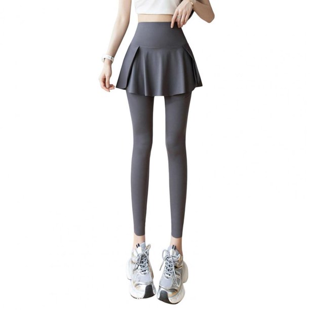 Pantalones de yoga ajustados con parches para mujer, conjunto de dos piezas con falda y bolsillo para teléfono, pantalones de yoga deportivos sin costuras que realzan los glúteos y jogging