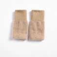 thumbnail image 1 of Guantes de medio dedo para otoño e invierno, guantes de lana de punto cálidos y gruesos para mujer, abertura de dedo simple para estudiantes, 1 of 6