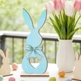 thumbnail image 4 of Easter Bunny Decorations for Table 2 Pack Wooden Tabletop Decorations for Home Easter Decor Multicolor 5.12 in, 4 of 6