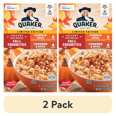 (2 pack) Quaker Instant Oatmeal Variety Pack, 1.51 oz 8 Count