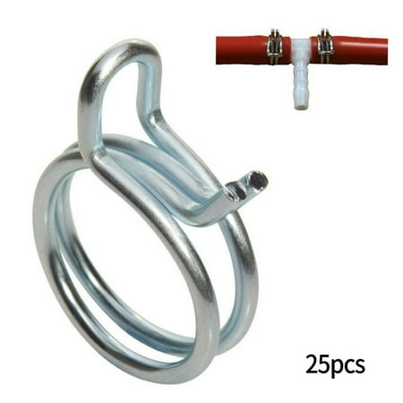

25PCS Dual Line Hose Clip Spring Fuel Clip | Silicone Hose Air with Vacuum Hose