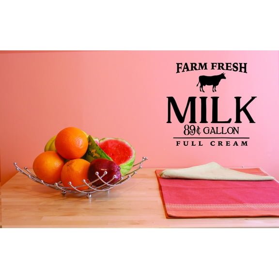 Custom Decals Farm Fresh Milk 89 Cents Gallon Full Cream Wall Art Size: 20 Inches x 20 Inches