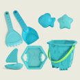 thumbnail image 2 of Cubos de playa, palas, herramientas, antiarañazos, el mejor regalo para niños y niñas (7 piezas) Ehuebsd libre de BPA, 2 of 8