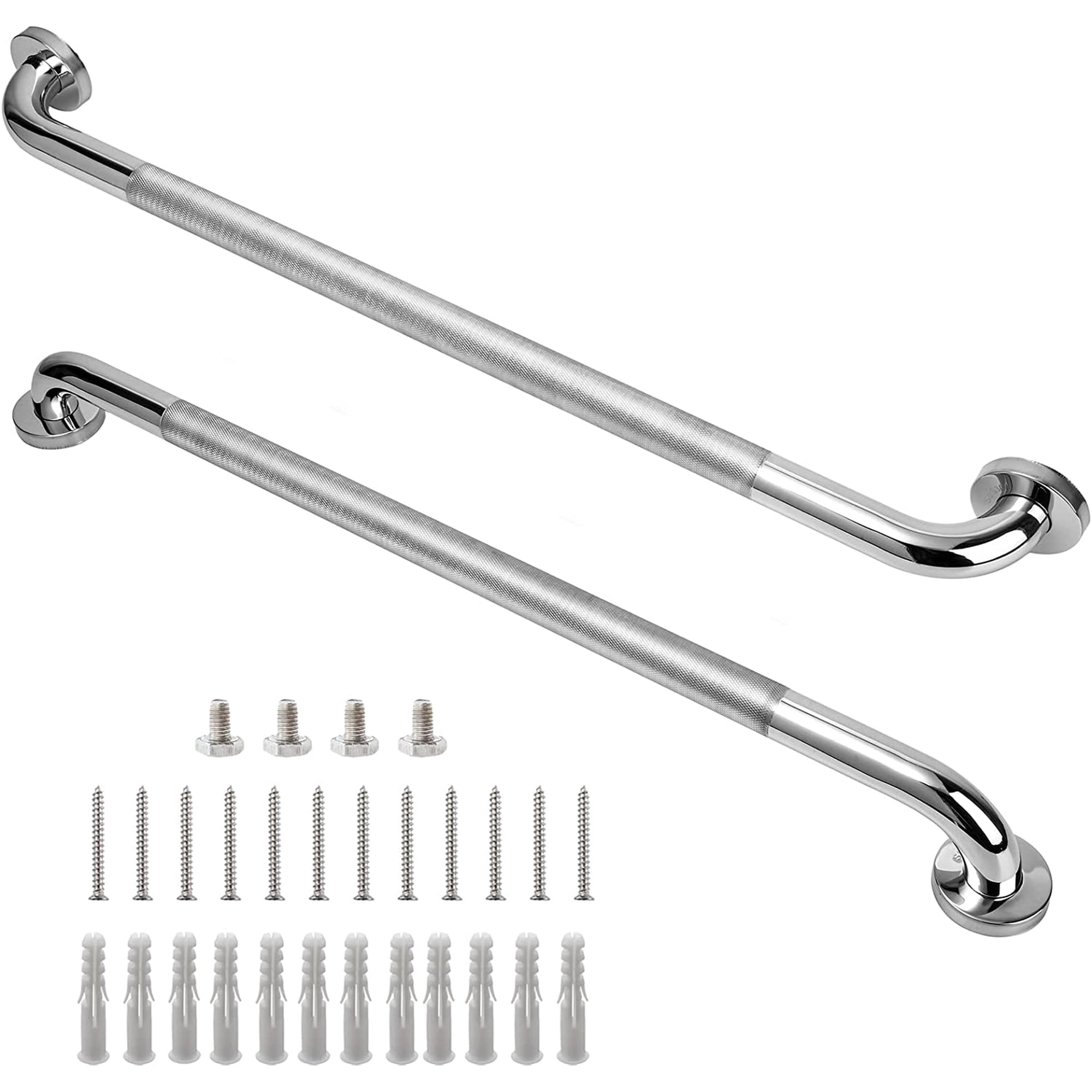 Shower Grab Bar, 2 Pack 32 Inch Bathroom Grab Bar, 304 Stainless Steel 1.25" Diameter Anti-Slip Handicap Grab Bar Support Shower Rail Senior Handrail Shower Safety Bar Handle