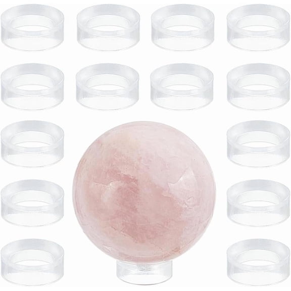 30Pcs Acrylic Sphere Display Stand Clear Mini Ball Stand Round Display Sphere Holder Base Small Transparent Photography Clear