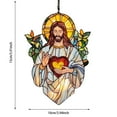 thumbnail image 3 of Je Sus S Un Catcher 6/8 Inch Acrylic Stained Glass Window Hanging De Cor Chr Istian Gi For Home & Holidays round Stained Glass Window Panel Christmas Trees Cute Cars Glass Vase with Rope Couples First, 3 of 4
