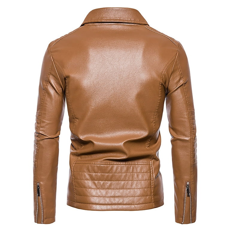 Jacket Makers Men's Motorcycle Color Block Quilted Leather Jacket