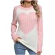 thumbnail image 2 of Suéter de cuello redondo para mujer, suéter de punto con cuello redondo para San Valentín, suéter con capucha europeo, top para mujer, 2 of 9