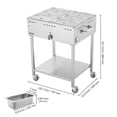 thumbnail image 5 of VEVOR 6-Pan Commercial Propane Steam Table, LP Gas Outdoor Soup Warmer with Drain Valve and 3" Wheels, Stainless Steel Propane Food Warmer with Adjustable Temperature, for Restaurant Outdoor Camping, 5 of 9
