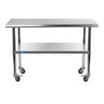 thumbnail image 2 of AmGood 30" Long x 14" Deep Stanless Steel Work Table with Casters | Mobile Metal Table, 2 of 7