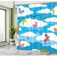 thumbnail image 5 of Ambesonne Spring Shower Curtain, Clouds Butterfly Summer, 69"Wx70"L, Sky Blue White, 5 of 5