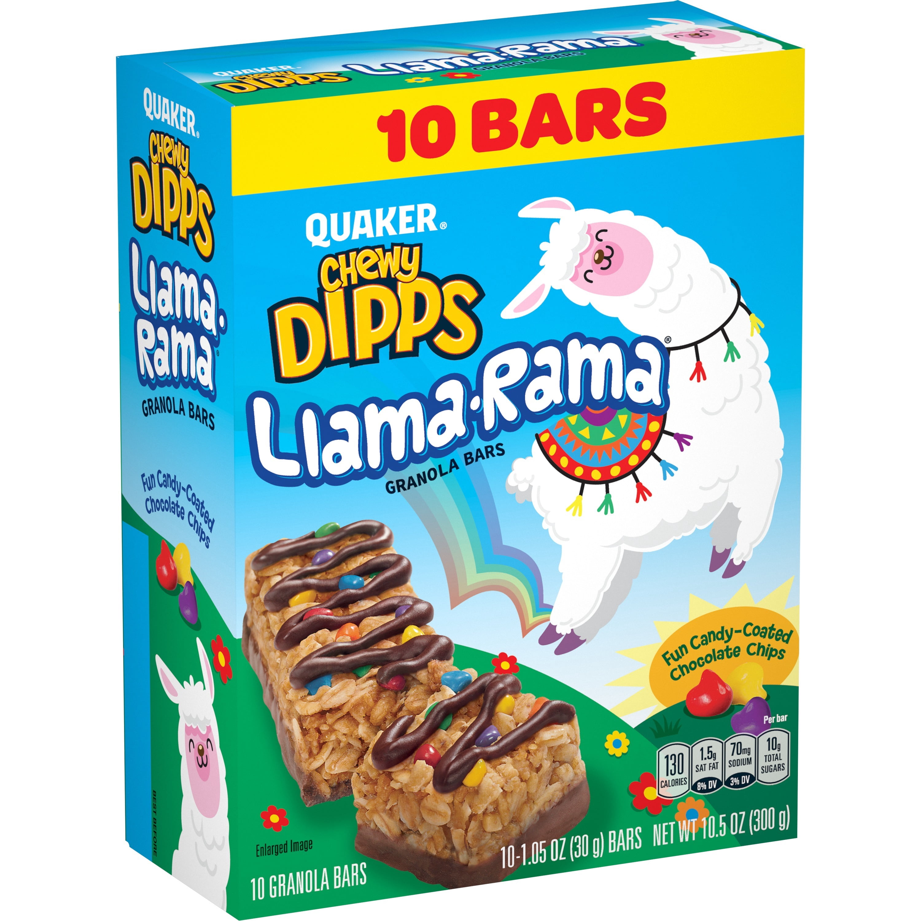 Quaker Chewy Dipps Llama Rama Granola Bars, 10 Pack