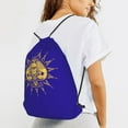 thumbnail image 6 of XMXT Waterproof Gym Bag, Blue Ace Skull Print Drawstring Backpack for Men, s Blue, 6 of 8