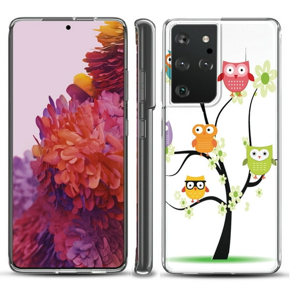 Slim-Fit Lightweight Protective Phone Case compatible with Samsung Galaxy S21 ULTRA 5G, by OneToughShield ® - Tree Owl