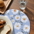 thumbnail image 3 of Blue Daisy Round 15 Inch Placemats Set of 4, Spring Floral Summer Botanical Watercolor HeatResistant Non Slip Place Mats for Dining Table, Wipeable Braided Kitchen Table Mats for Housewarming, 3 of 9