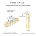 thumbnail image 6 of Rosec Jewels Moissanite Wedding Bridal Ring Set (D-VS1 Grade) - 2 Carat Engagement Ring with Enhancer - with Jewelry Box, 14K Yellow Gold, US 8.00, 6 of 7