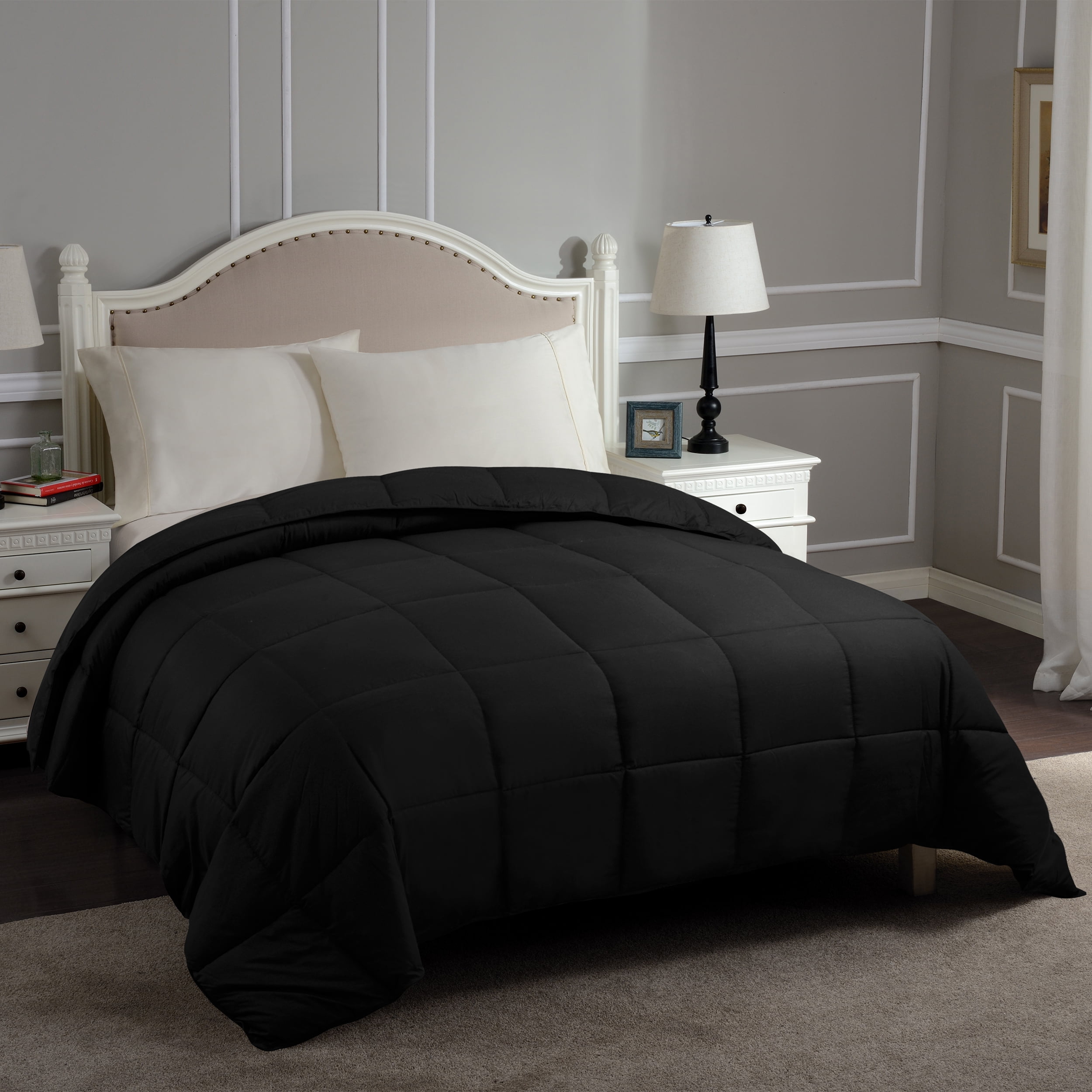 BNM Classic Down Alternative Comforter, Twin XL, Black