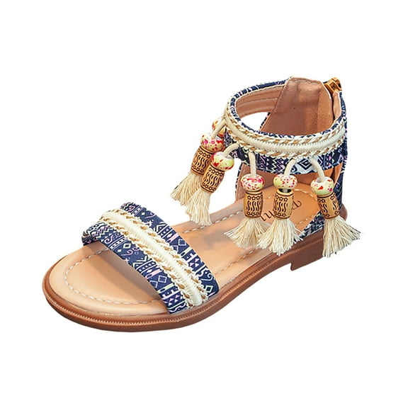 JnBQdnc Girls Sandals,Summer Sandal Sale 4th of July Baby Girls Boys Sandals, PU Leather Non-slip Stars Striped Summer Flats Independence Day Shoes