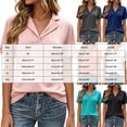 thumbnail image 3 of vigerkar Women's Polo Shirts Lapel Collar V Neck Short Sleeve Blouse Dressy Casual Tunic Tops (Red, M), 3 of 7