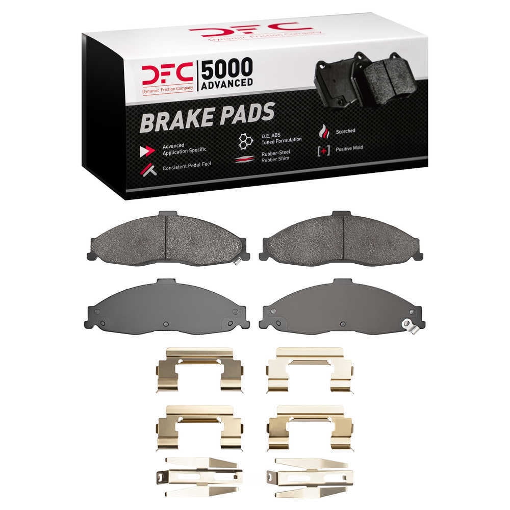 Dynamic Friction Company 1551-0749-01 DFC 5000 Advanced Brake Pads - Semi Metallic and Hardware Kit