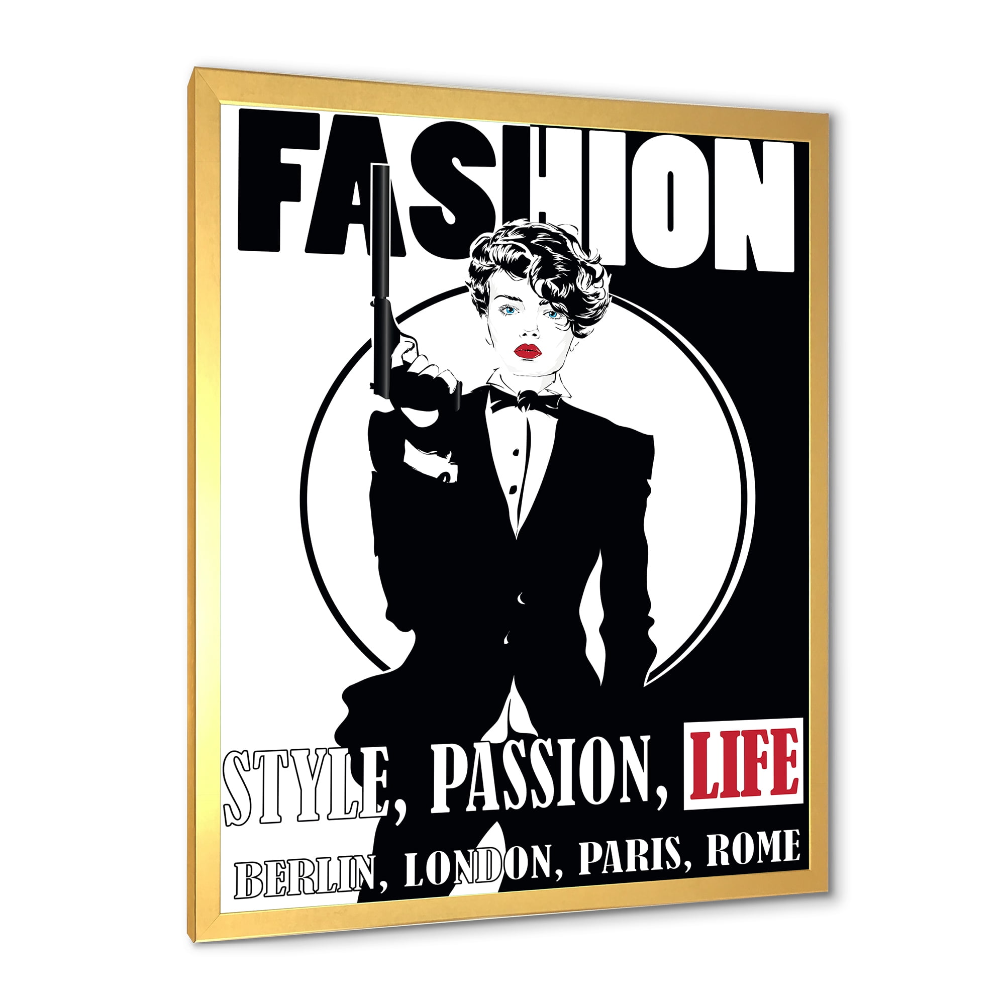 Designart 'Style Passion Life Fashion Woman II' Vintage Framed Art Print