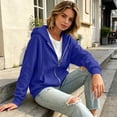 thumbnail image 6 of UDAUDU Women's Zip Up Hoodie 2026 Fashion Y2K Long Sleeve Zipper Crop Sweatshirts Fall Winter Casual Comfy Track Jackets with Pockets Blue XL, 6 of 8